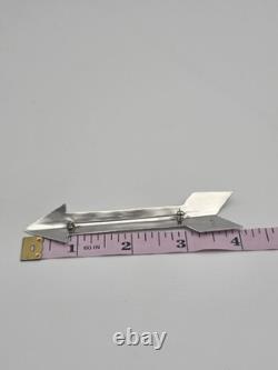 Vintage Sterling Silver Native American Arrow Pin Brooch Signed