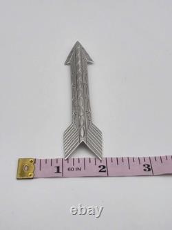 Vintage Sterling Silver Native American Arrow Pin Brooch Signed