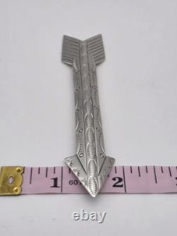 Vintage Sterling Silver Native American Arrow Pin Brooch Signed