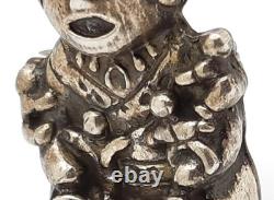Vintage Sterling Silver Native American Pueblo Storyteller Woman Pendant Brooch
