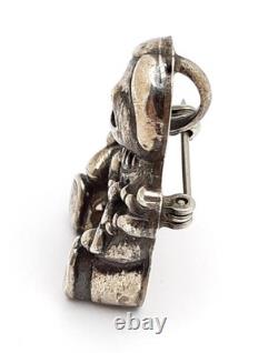 Vintage Sterling Silver Native American Pueblo Storyteller Woman Pendant Brooch