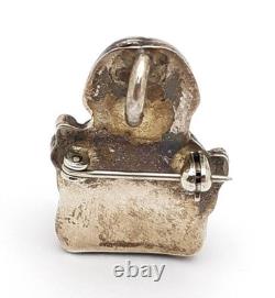 Vintage Sterling Silver Native American Pueblo Storyteller Woman Pendant Brooch