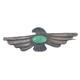 Vintage Sterling Silver Native American Thunderbird Brooch With Turquoise Inlay