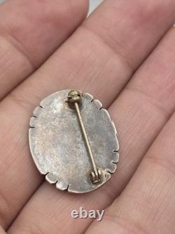 Vintage Sterling Silver Native American Turquoise Pin Brooch