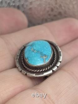 Vintage Sterling Silver Native American Turquoise Pin Brooch