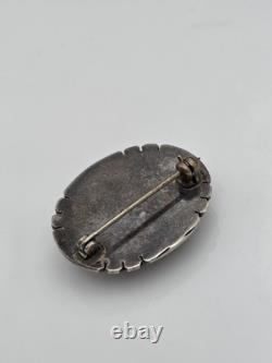 Vintage Sterling Silver Native American Turquoise Pin Brooch
