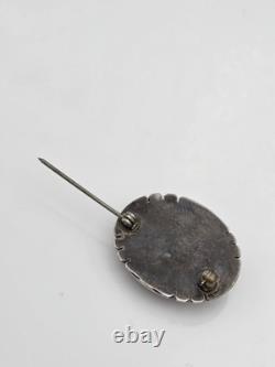 Vintage Sterling Silver Native American Turquoise Pin Brooch