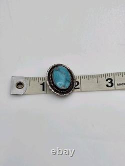 Vintage Sterling Silver Native American Turquoise Pin Brooch