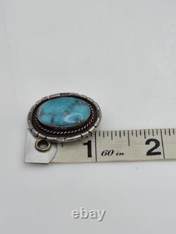Vintage Sterling Silver Native American Turquoise Pin Brooch