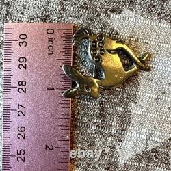 Vintage Sterling Silver Navajo Fawn Deer Stampwork Brooch Pin Signed by Artist M