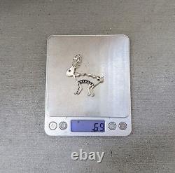 Vintage Sterling Silver Rabbit Brooch Pin Dennis Ramone Navajo Native American