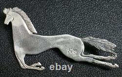 Vintage Sterling Silver Running Horse Frank Salcido SFP Navajo Brooch Pin