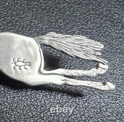 Vintage Sterling Silver Running Horse Frank Salcido SFP Navajo Brooch Pin