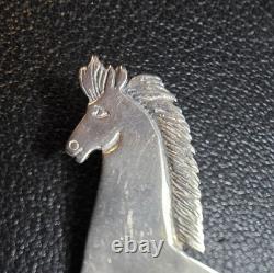 Vintage Sterling Silver Running Horse Frank Salcido SFP Navajo Brooch Pin