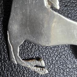 Vintage Sterling Silver Running Horse Frank Salcido SFP Navajo Brooch Pin