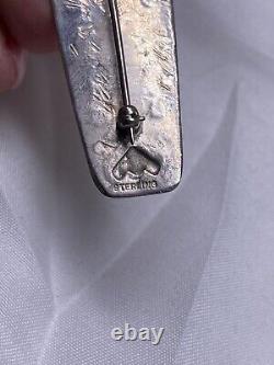 Vintage Sterling Silver Southwest Native American Indian Brooch Pin 10.22 grams