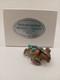 Vintage Sterling Silver Stamped Navajo Turquoise Pink Coral Horny Toad Pin