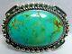 Vintage Sterling Silver Turquoise Cabochon 1 5/8 Brooch Navajo Pin Old Pawn 16g