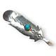 Vintage Sterling Silver Turquoise Feather Brooch Pin Signed