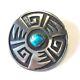 Vintage Sterling Silver Turquoise Hopi Crafts Circle Pendant / Pin Signed