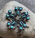 Vintage Sterling Silver Turquoise Pin Pendant. Wr