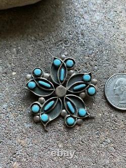 Vintage Sterling Silver Turquoise Pin Pendant. WR