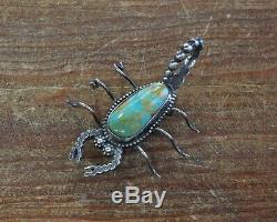 Vintage Sterling Silver Turquoise Scorpion Pin