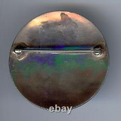 Vintage Sterling Silver Zuni Indian Inlay Coral Turquoise Onyx Thunderbird Pin