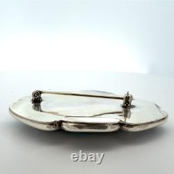 Vintage Sterling Silver and Oval Turquoise Pin Brooch