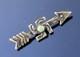 Vintage Sterling & Turquoise Applied Whirling Log Native Arrow Brooch Pin