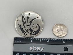 Vintage Taxco Symbolic Overlay Brooch Sterling Silver Medicine Man Silversmith