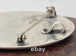 Vintage Taxco Symbolic Overlay Brooch Sterling Silver Medicine Man Silversmith