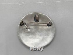 Vintage Taxco Symbolic Overlay Brooch Sterling Silver Medicine Man Silversmith