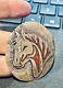 Vintage Tommy Singer Navajo Silver Chip Inlay Turquoise Coral Horse Pin Pendant