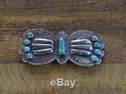 Vintage Turquoise Sterling Silver Brooch by Don Lucas