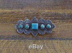 Vintage Turquoise Sterling Silver Pin by Don Lucas