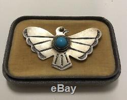 Vintage Turquoise Thunderbird Fred Harvey Era Navajo Pin
