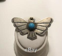 Vintage Turquoise Thunderbird Fred Harvey Era Navajo Pin