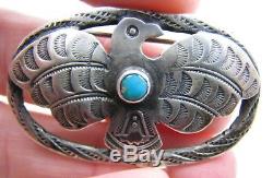 Vintage UITA 22 United Indian Traders Assoc Thunderbird Turquoise Brooch Pin