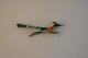 Vintage Unique Sterling Silver Inlay Pin Brooch Roadrunner Bird 3 Long