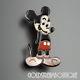 Vintage Unique Zuni Sterling Silver Gemstone Inlay Mickey Mouse Pin Pendant