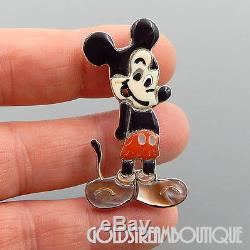 Vintage Unique Zuni Sterling Silver Gemstone Inlay Mickey Mouse Pin Pendant