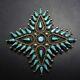 Vintage Vera Halusewa Zuni Turquoise Needlepoint Sterling Silver Pin/pendant