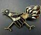 Vintage Zuni Sterling Silver Roadrunner Pin/brooch Brown And White Shell