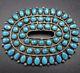 Vintage Zuni Sterling Silver & Turquoise Petit Point Pin/brooch Snake Eyes