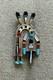 Vintage Zuni Belt Brooch Multi Stone Inlaid Native American Artist Signed