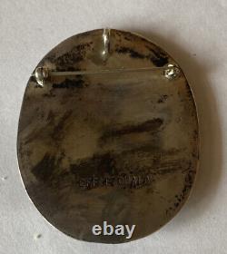 Vintage Zuni Effie Qualo Sterling Silver Inlay Quail Pin/Pendant