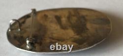 Vintage Zuni Effie Qualo Sterling Silver Inlay Quail Pin/Pendant