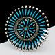 Vintage Zuni F. Pablito Turquoise Sterling Silver Needlepoint Pendant Brooch Pin