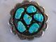Vintage Zuni George & Lupeta Leekity Carved Turquoise Cast Sterling Pendant Pin